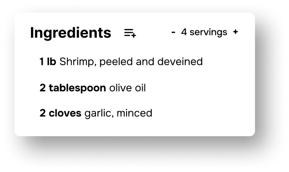 Ingredients card